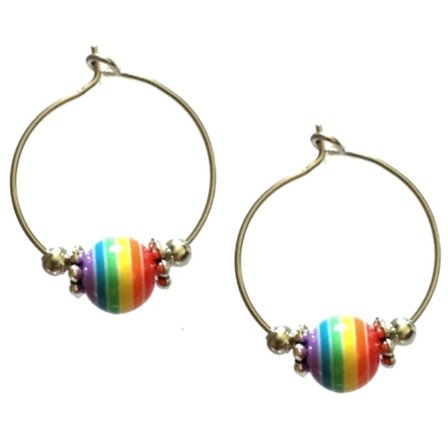 Earrings - Creoles - Bead - LGBT - Rainbow