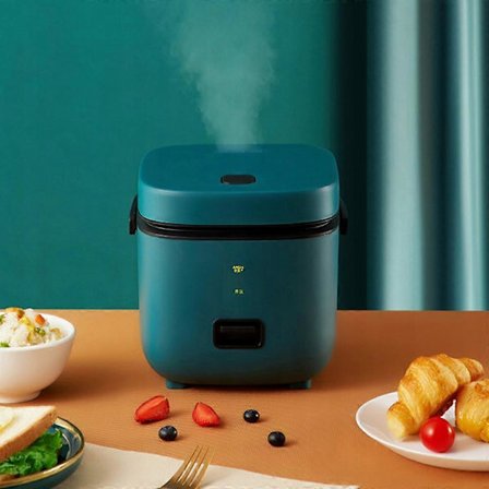 Mini riskoker med dampkoker 1,2 l 200 w Non-stick belegg 1,2 L Grønn 200 W