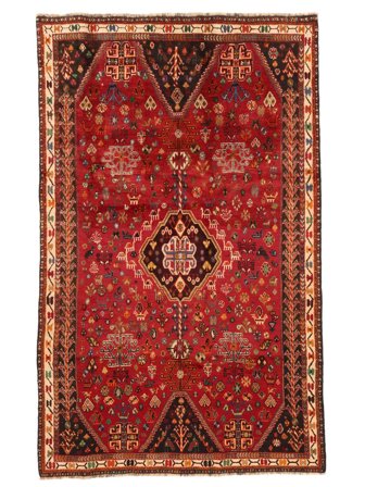 Qashqai Fine Rug Hand Knotted 175X282 Dark Red/Black Persia/Iran