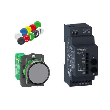 Schneider Electric XB5RFA02 Trykknapppakke trådløs, uten batteri Programmerbar, grønn knapp, Elfordeling & strømforsyning