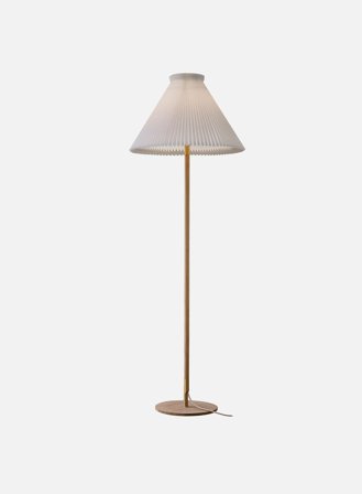 LK80 gulvlampe 328 - lys eik/messing/hvit