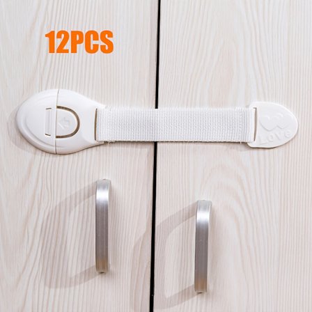 12 sikre, hurtige og nemme selvklæbende skuffelåse uden skruer og magneter, multifunktionelle låse til møbler, køkkenovne, toiletsæder