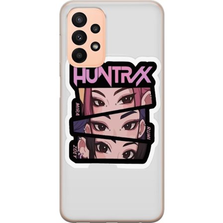 Yhteensopiva Puhelinkuori Samsung Galaxy A23 K-pop-inspiroitunut futuristinen tyttöryhmä neonvaloissa ja kosminen sci-fi-kohtaus