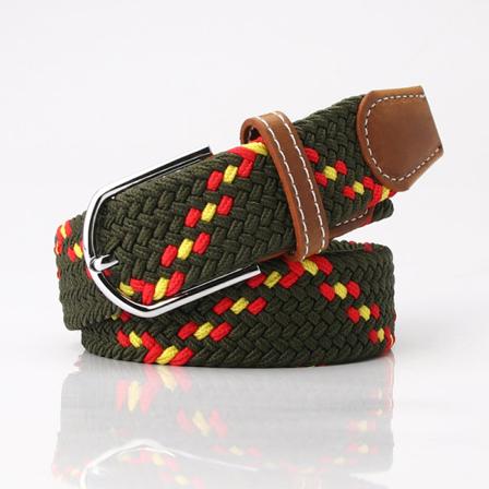 Moderne elastiske lærredsseler til mænd og kvinder, 20 farver Green&Red&Yellow