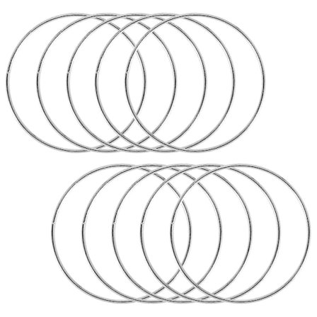 10-pakning 4 tommer Sølv Drømmefanger Metallringer Blomsterringer Krans Macrame Kreasjoner Ring for Håndverk