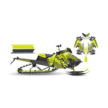 Dekalkit SweTown Race Twice Brite Lime - Polaris Axys 850 Pro RMK 163 2019-2019