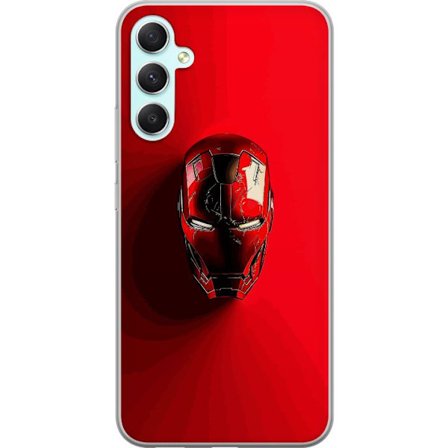 Kompatibelt Mobilskal till Samsung Samsung Galaxy A34 Marvel Iron Man mask poster Avengers Tony Stark röd hjälm superhero retro comic fanart design