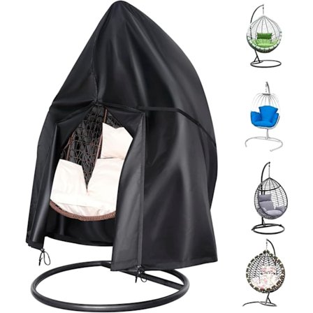 Riippukeinu-tuolin suojus - 420D Oxford vedenpitävä munakeinu-tuolin suojus UV-suojattu/tuulenkestävä, ulkokäyttöön tarkoitettu puutarhatuolin suojus 