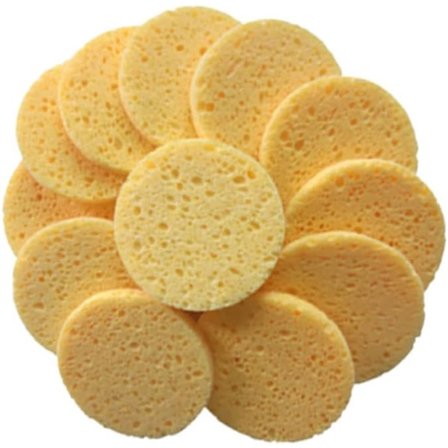 ING 20 Styk Hudvenlige Makeup Svampe Runde Rensepuder til Ansigtsrens Makeup Fjernelse Blød Cellulose til Dybderens Eksfoliering