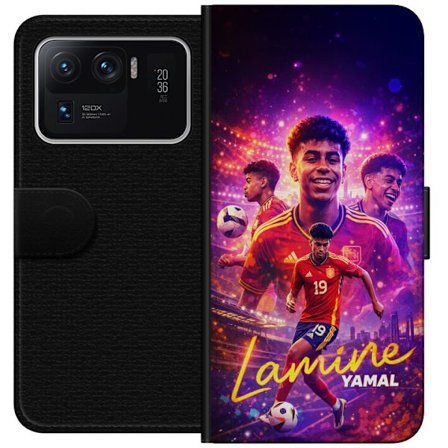 Kompatibelt Lommeboketui til Xiaomi Xiaomi Mi 11 Ultra Lamine Yamal fotballplakat i spansk landslagstøy med dynamisk handling, fargerik sportsillustr