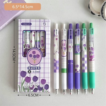 6STK/Sett Gelpenner Kulepenn TULIP SERIE TULIP SERIE