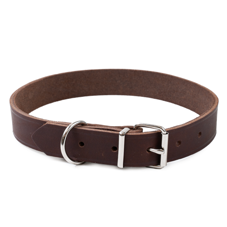 Selected by ZOO - Halskjede i lær Hera justerbar Brun 25 mm x 44-54 cm - Hund - Halsbånd - ZOO.no