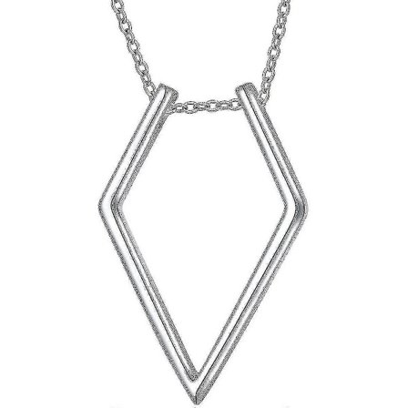 S925 Sterling Silver Smycken Öppen Romb Hänge Magisk Ringhållare Halsband Bröllop Förlovning Årsdag Kärleksgåva Till Honom, Fru, Flickvän, Fästmö