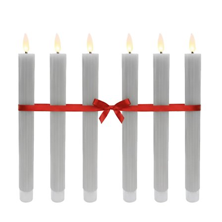 LED flammeløse keglelys, ægte voks, sæt med 6