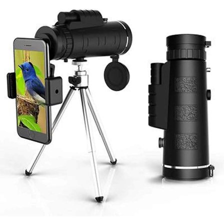 40X60 Högeffekts monokulärt teleskop med BAK4-prisma, smartphonehållare, stativ för fågelskådning och camping (FMY)