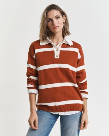 GANT Damen Strick Rugger mit Streifen (XS)