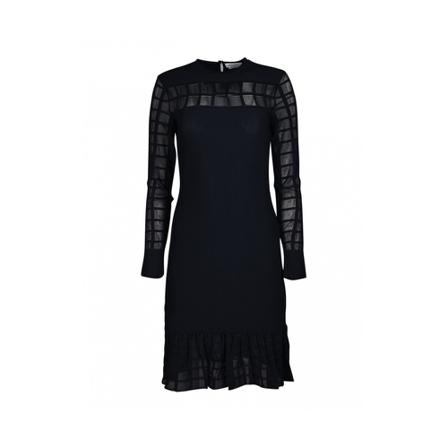 Alexander McQueen, Ottoman Knit Mini Dress Czarny, Kobieta, Rozmiar: M
