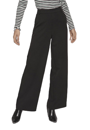 Vila Vivarone Hw Wide Pant Byxor Dam Svart 40