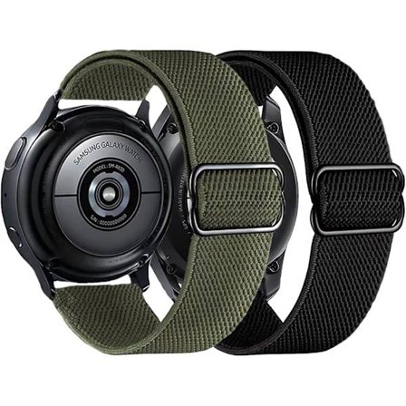 Pakke med 2 nylon-urremme kompatibel med Samsung Galaxy Watch Active 2 20mm