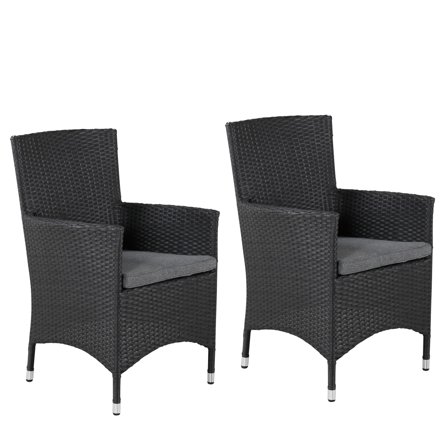 Venture Home Malin 9136-001 Karmstol 2-pack, svart/grå, Utemöbler