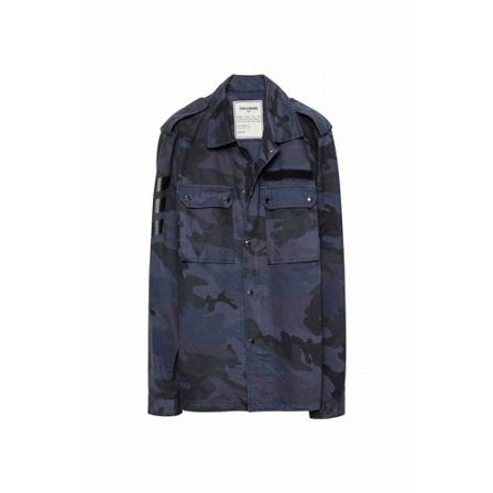 Zadig & Voltaire, Berne Camou Jacket Blauw, Heren, Maat:L,Camouflage