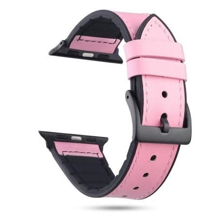 Apple Watch Series 4 40mm ægte læder Urrem - Lyserød Pink