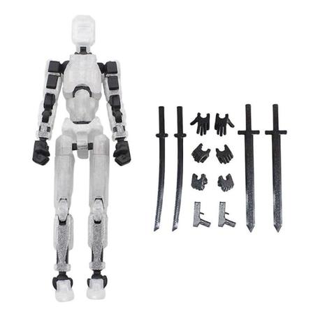 T13 ActionfigurTitan 13 Actionfigur Robot Actionfigur3D-trykt Action Db Black Transparent