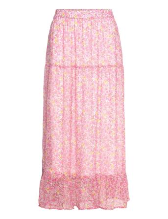 Vmsmilla H/W Ankle Skirt Wvn Ga Lång Kjol Pink Vero Moda