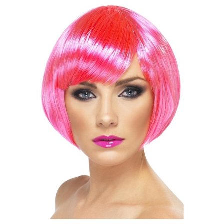 Smiffys Dam/Kvinnor Babe Peruk One Size Neonrosa