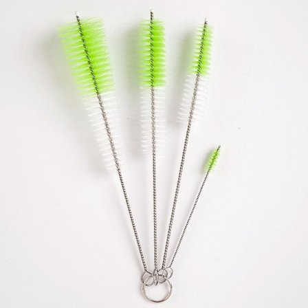 4 st rengöringsborste set flaskrengöringsborstar mini piprengöringsborstar tvättborste nylon rengöringsset för tekanna/flaska/kopp/rörmunstycke