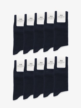 John Henric Men's 10-Pack Blå Sokker Size Onesize