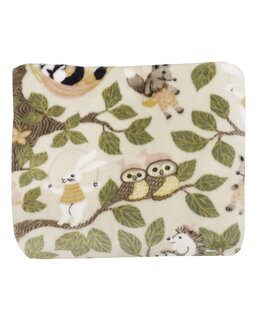 Fleecepledd Skogsliv 130x150cm Beige