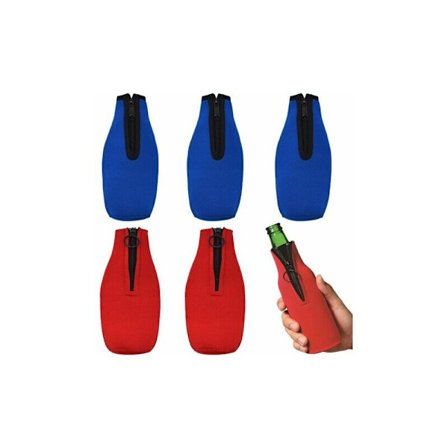 Flaskkyl, 6 st 330 ml med dragkedja hopfällbar ölflaskkyl dryckeskyl använd i öl och andra drycker
