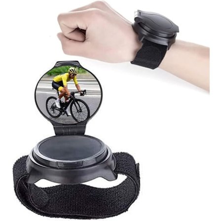 Håndleddsbakspeil, justerbare 360 ​​° roterende sykkel speil, håndleddspeil, sikkerhetsspeil for sykling, for utendørs bruk, fjell, vei