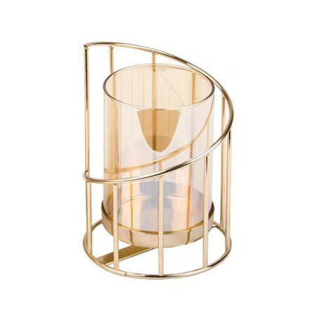 Ljusstake Galvaniserad Guld Romantisk Roterande Ljusstake för Hemfest Bröllop 18x12cm/7.08x4.72in