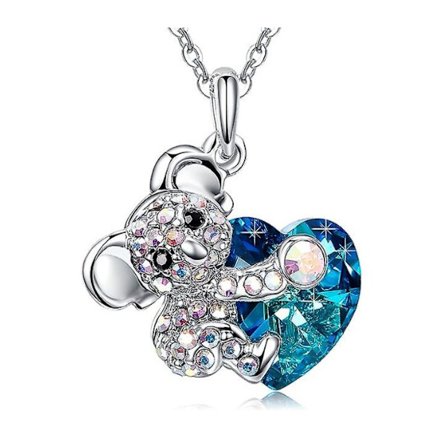 Sininen Koala Sydän Kaulakoru Naisille Riipus Korut Kristalleilla Lahja