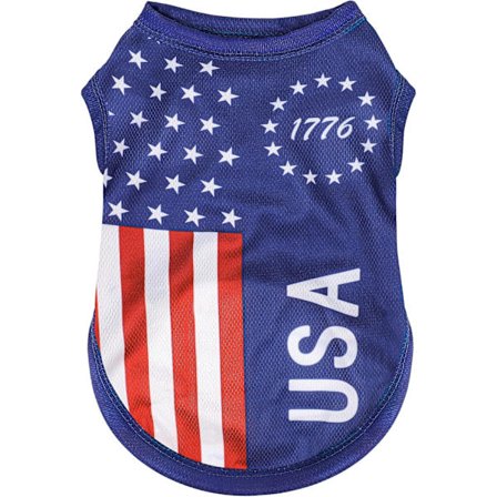 Hundevest, patriotisk amerikansk flagskjorte til små til store hunde, åndbar mesh tanktop til sommer, 4. juli, nationale helligdage