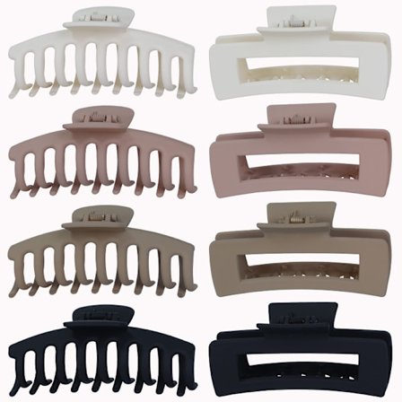 Stora hårklämmor, 8-pack dam- och flickhårklämmor, starka sty