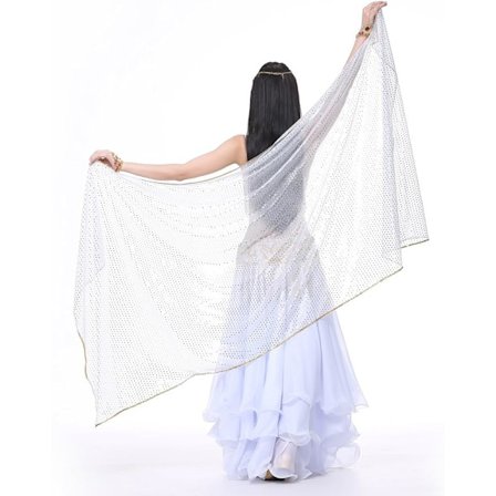 210cm*95cm Chiffon Shinning Spot Hand Scarf Stage Dancewear Scarves Belly Dance Shawls Veils