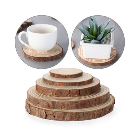 Runde, naturlig tre-underlegg DIY-koppunderlag i tre Te Kaffekrus Drikkeholder Bordmatte Borddekorasjon Kjøkkentilbehør