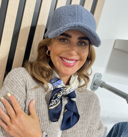 Endless Satengskjerf Bandana Blad Marine