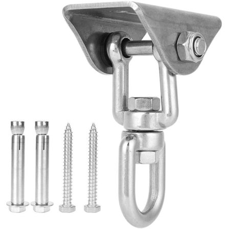 Keinun tarvikkeet, ruostumattomasta teräksestä valmistettu keinuverkko, keinun koukku, kiinnityslevy ja tuolin lisävarustepaketti (keinun ripustus, 