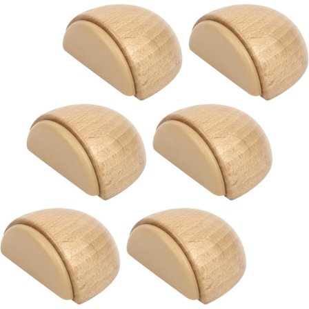 Sæt med 6 Dørstopper - Selvklæbende Træ Dørstopper til Gulve og Parket