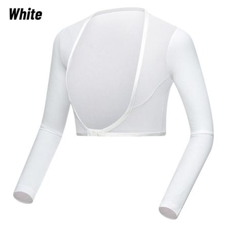 Damesjal Langærmet Rope Sleeve Handske Top HVID white