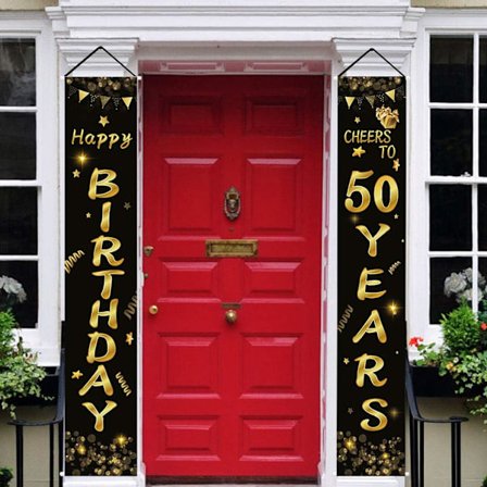 50 års fødselsdagsfest Dekorationer Glad Fødselsdag Veranda Skilt Skål til 50 År Velkommen Skilt Hængende