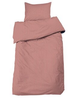 Vintage vasket dynebetræk med trykte striber Malte 2-delt Rosa