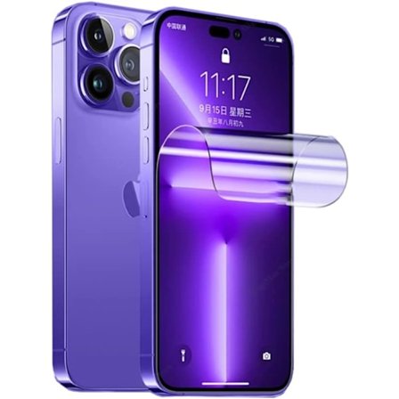 2 stk. Nano Hydrogel Beskyttelsesfilm for iPhone 14 6.1 Tommer TPU Skjermbeskytter Fingeravtrykk Opplåsing Eksplosjonssikker Ikke-herdet Glass
