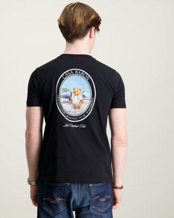 Baron Filou Oval Backprint T-Shirt Svart T-shirts Kille - Kids Brand Store