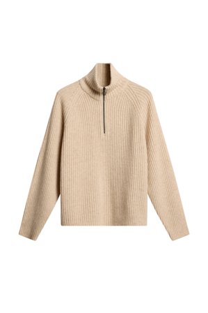 J.Lindeberg - Victor Zip Wool Sweater - Beige - Mann - M
