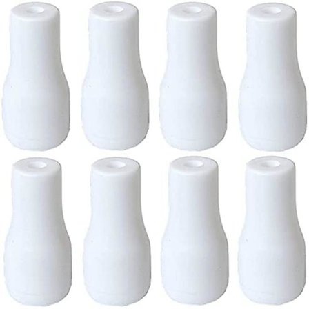 Hvid træperle med trærebskvast til vinduesgardin